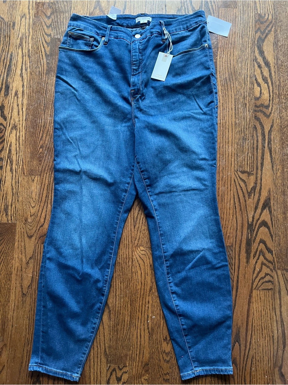 NWT Good American Good Waist Jeans medium blue size 18